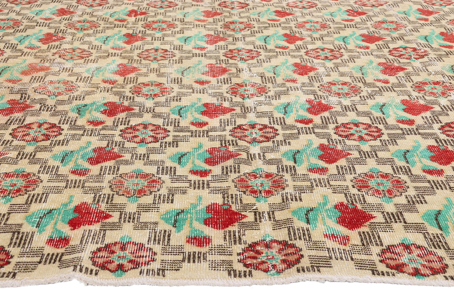 7 x 10 - Ivory Vintage Turkish Sivas Rug - 54059