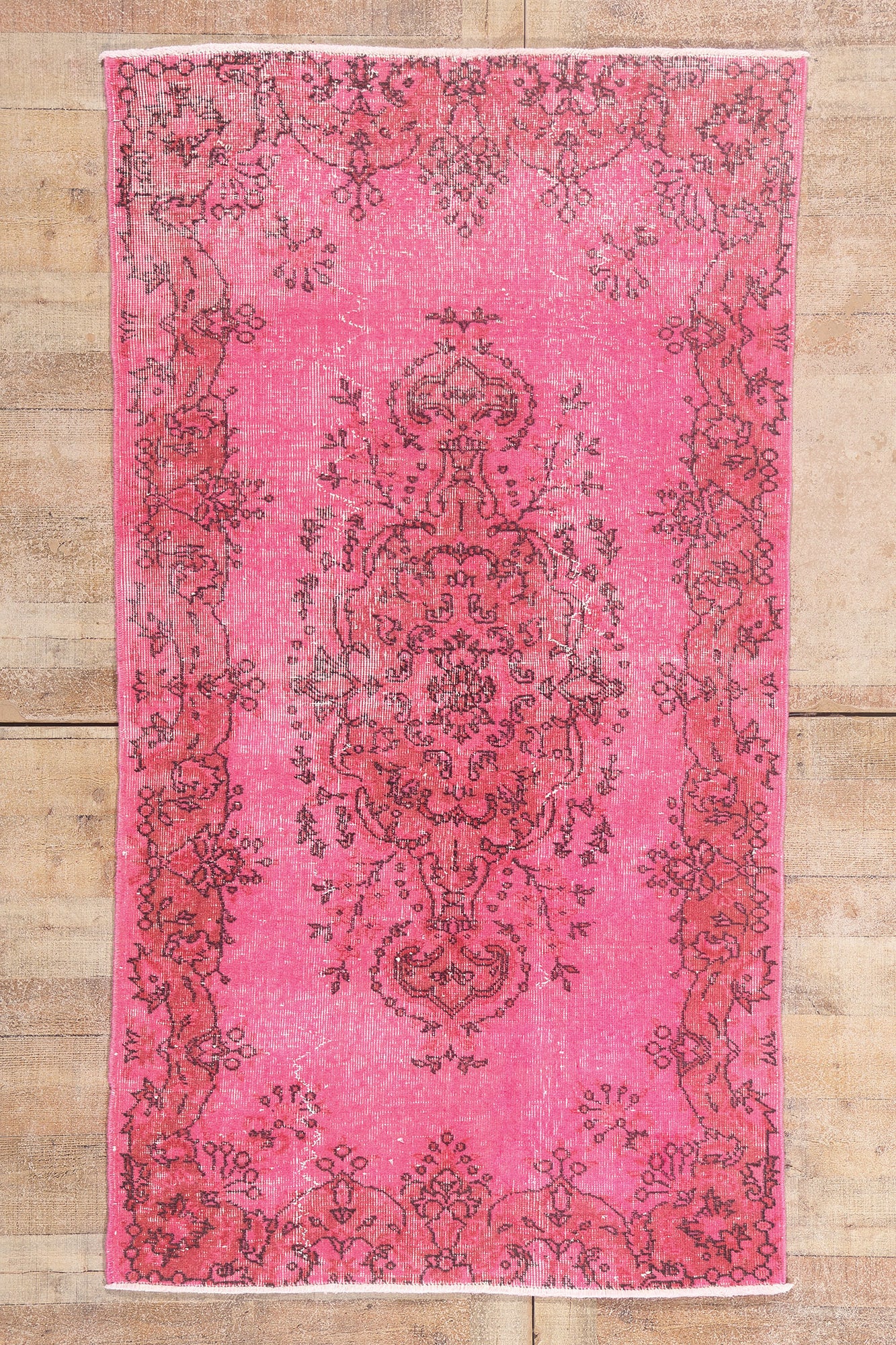 4 x 7 - Pink Vintage Turkish Overdyed Sivas Rug - 54060