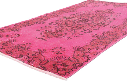 4 x 7 - Pink Vintage Turkish Overdyed Sivas Rug - 54060