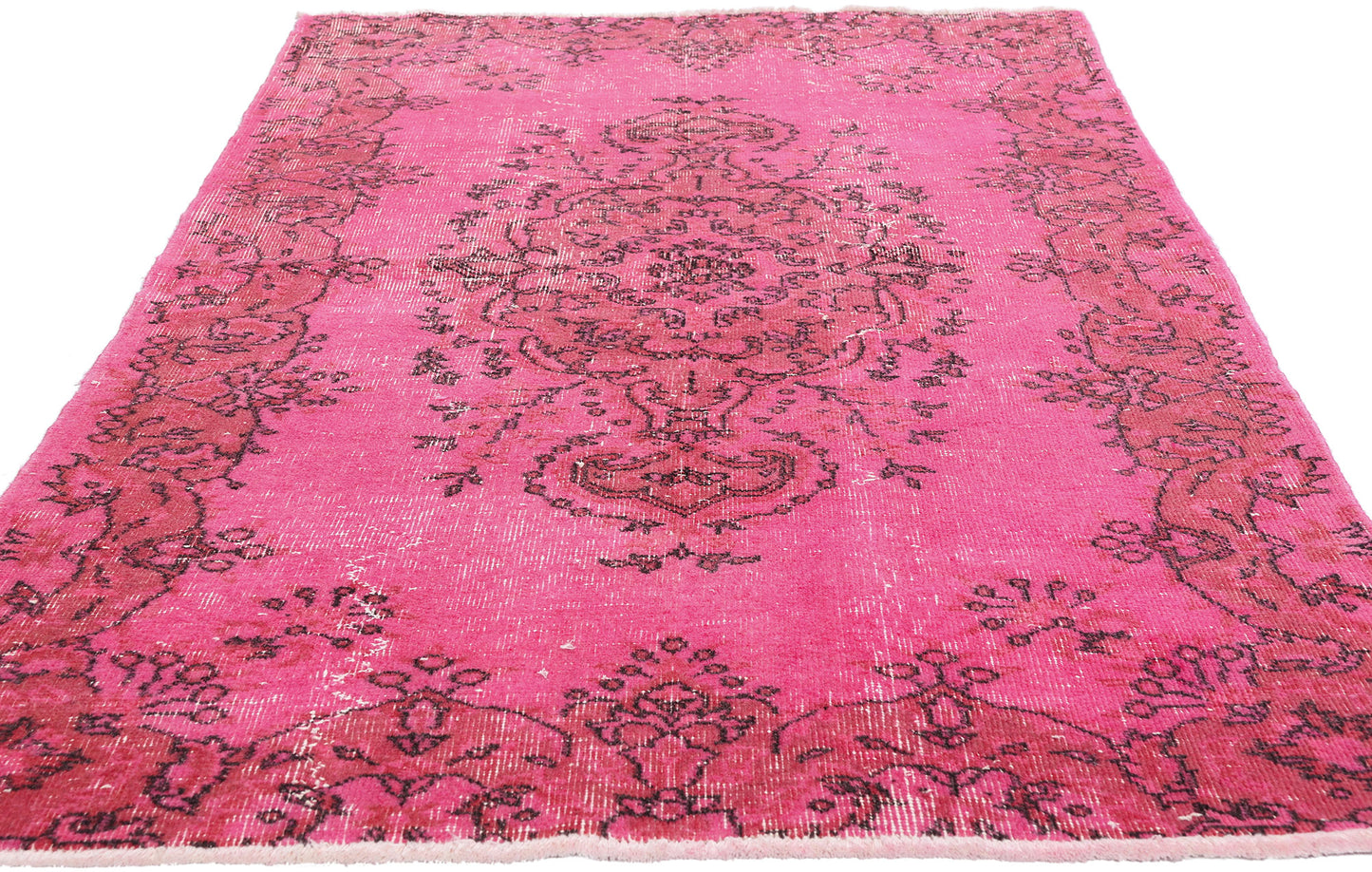 4 x 7 - Pink Vintage Turkish Overdyed Sivas Rug - 54060