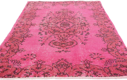 4 x 7 - Pink Vintage Turkish Overdyed Sivas Rug - 54060