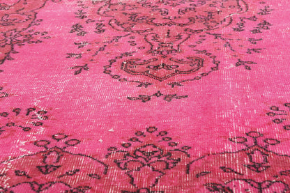 4 x 7 - Pink Vintage Turkish Overdyed Sivas Rug - 54060