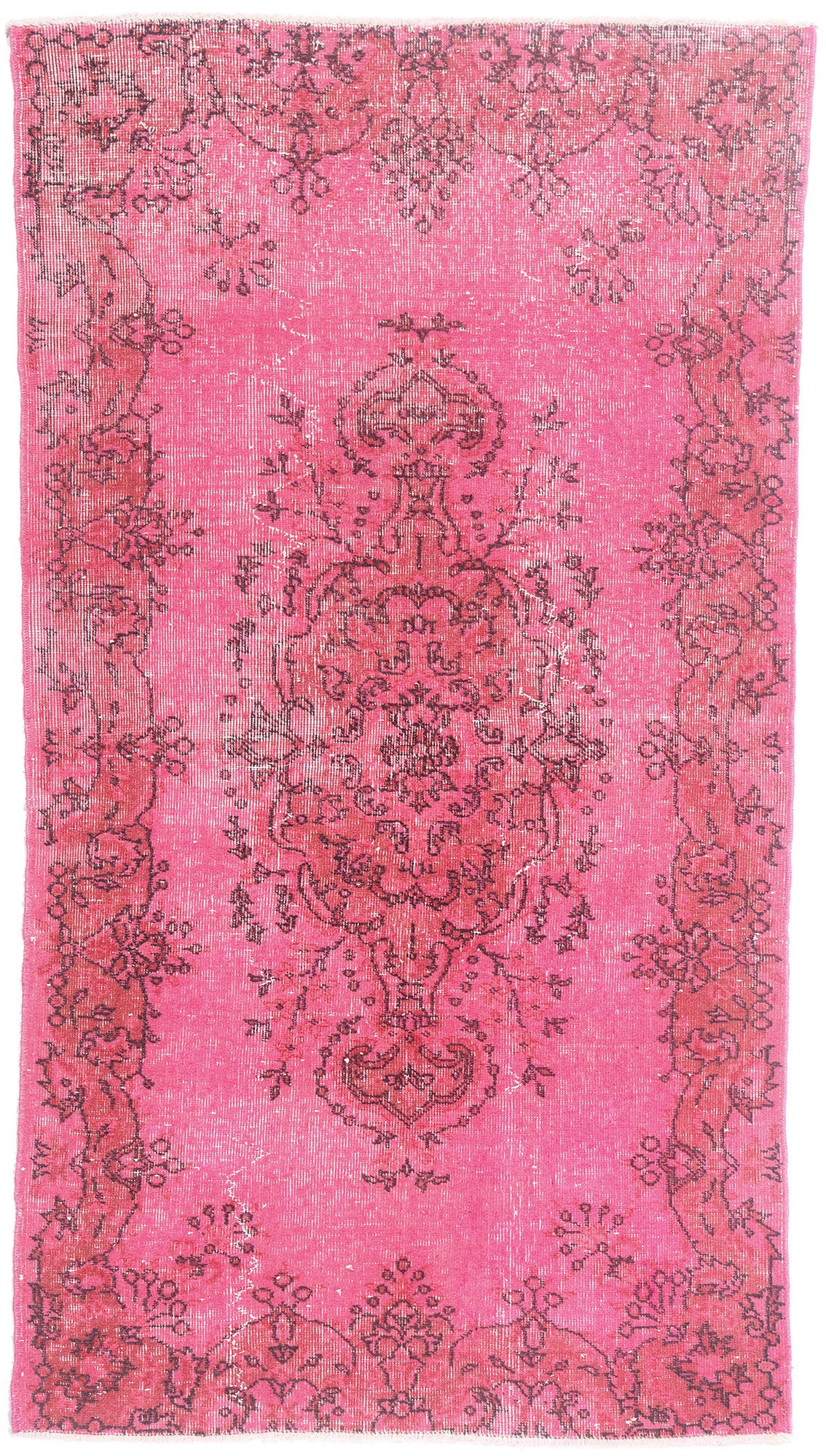 4 x 7 - Pink Vintage Turkish Overdyed Sivas Rug - 54060