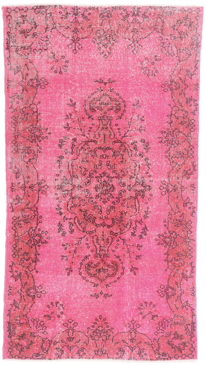 4 x 7 - Pink Vintage Turkish Overdyed Sivas Rug - 54060