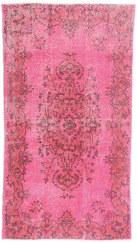4 x 7 - Pink Vintage Turkish Overdyed Sivas Rug - 54060