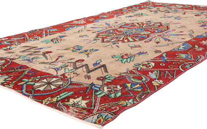 5 x 8 - Tan Vintage Turkish Sivas Rug - 54061