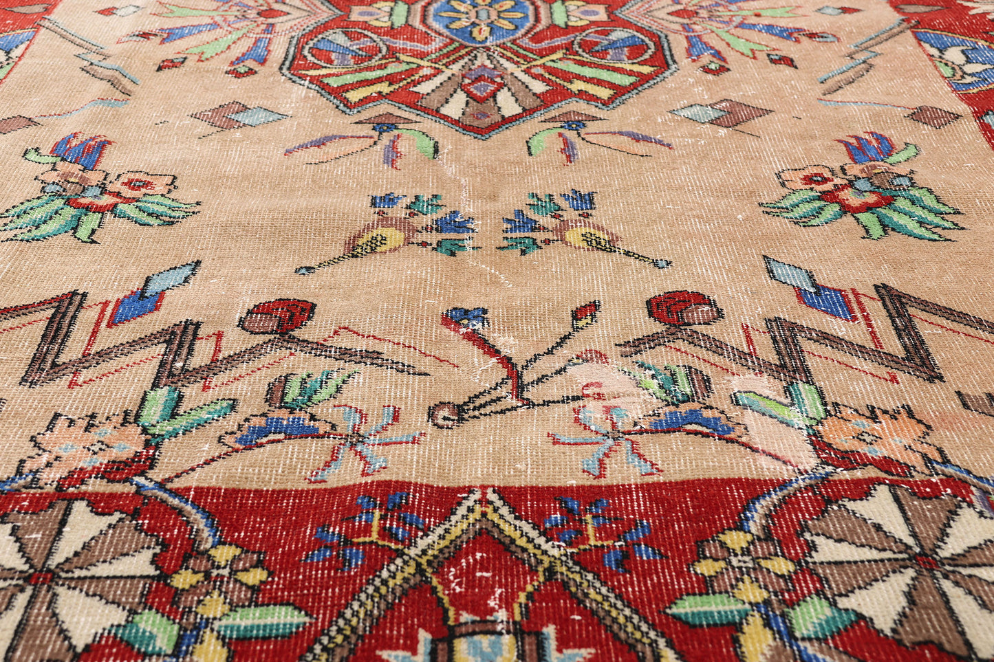 5 x 8 - Tan Vintage Turkish Sivas Rug - 54061