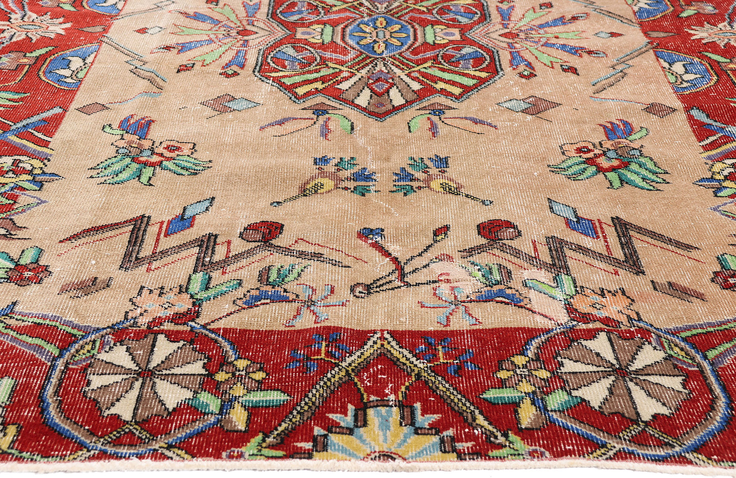 5 x 8 - Tan Vintage Turkish Sivas Rug - 54061
