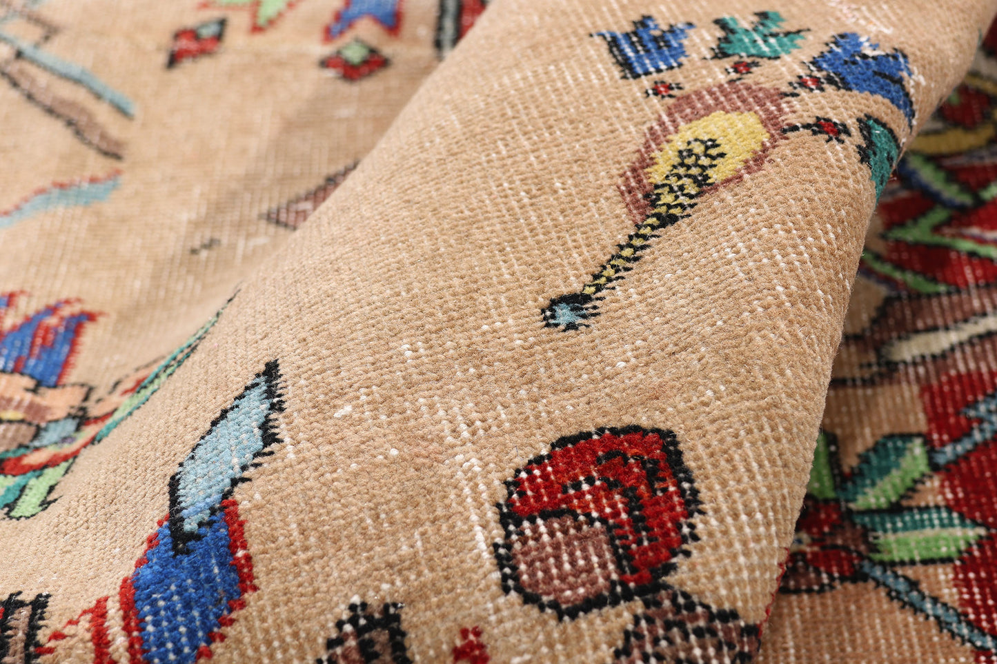 5 x 8 - Tan Vintage Turkish Sivas Rug - 54061