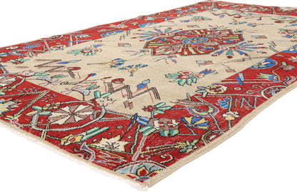 5 x 9 - Beige Vintage Turkish Sivas Rug - 54062