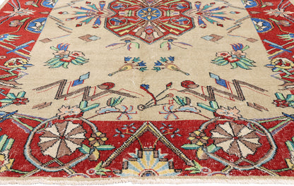 5 x 9 - Beige Vintage Turkish Sivas Rug - 54062
