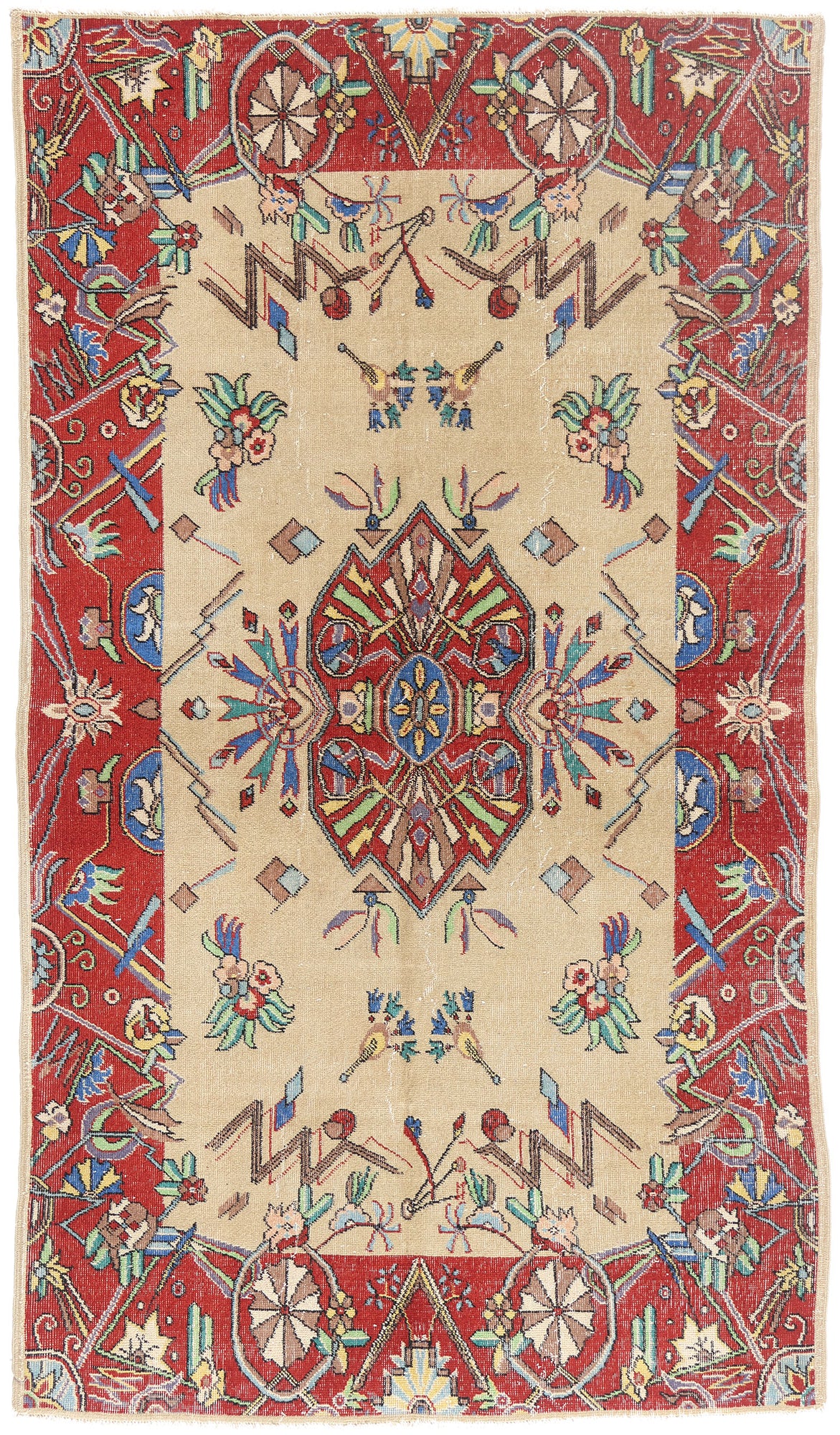 5 x 9 - Beige Vintage Turkish Sivas Rug - 54062