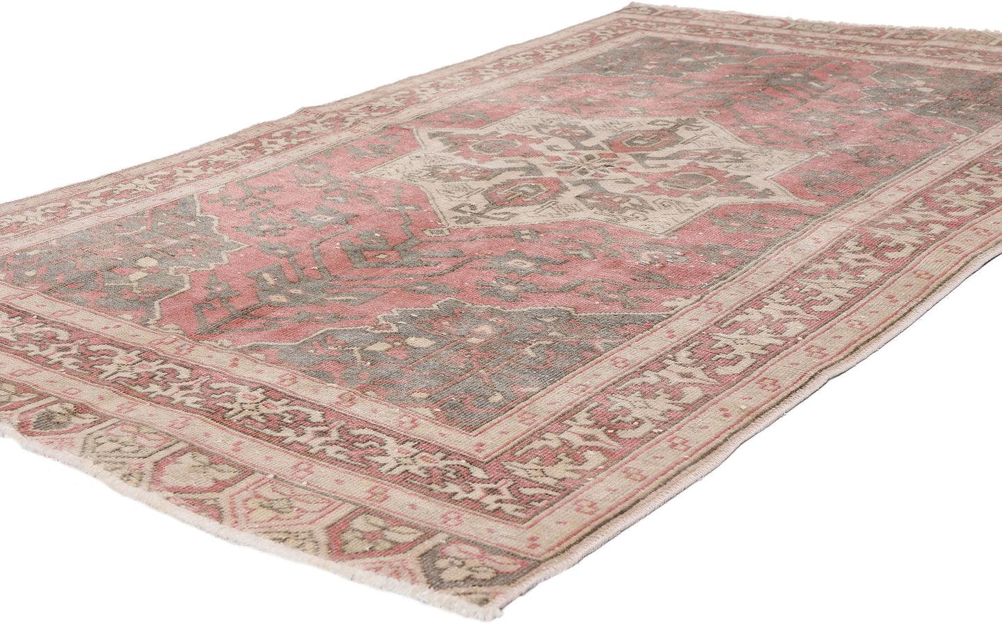 4 x 6 - Red Vintage Turkish Oushak Rug - 54063