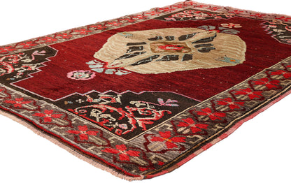 5 x 6 - Red Vintage Turkish Oushak Rug - 54064