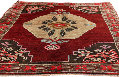 5 x 6 - Red Vintage Turkish Oushak Rug - 54064