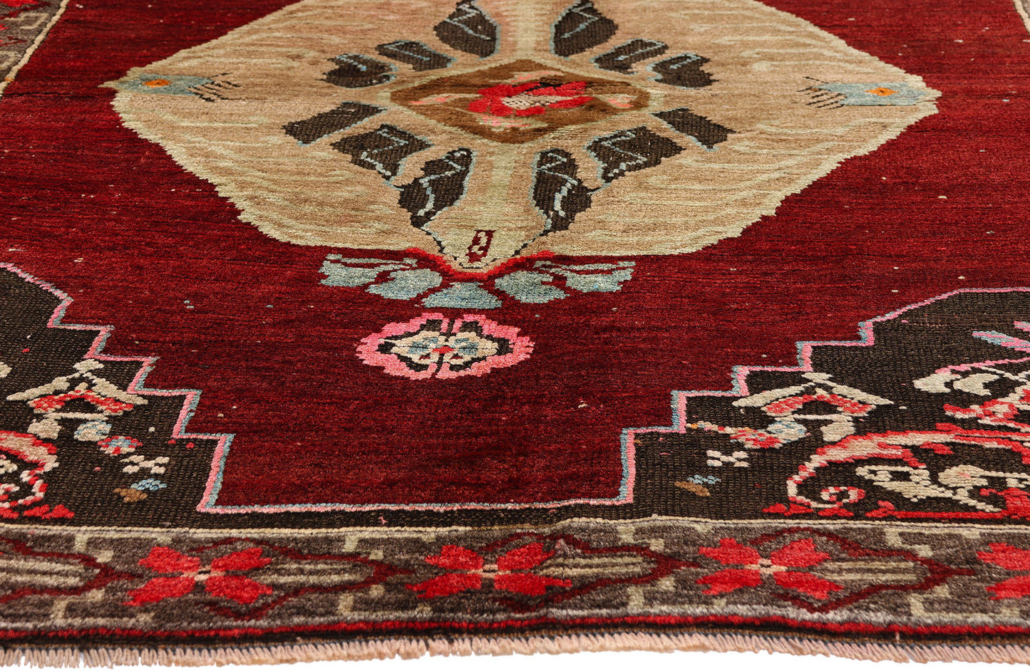 5 x 6 - Red Vintage Turkish Oushak Rug - 54064