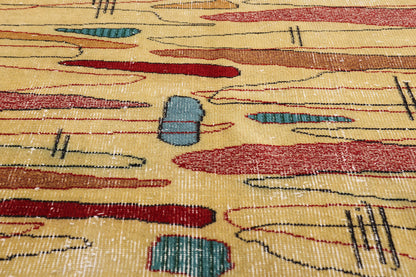 4 x 7 - Yellow Vintage Turkish Sivas Rug - 54066