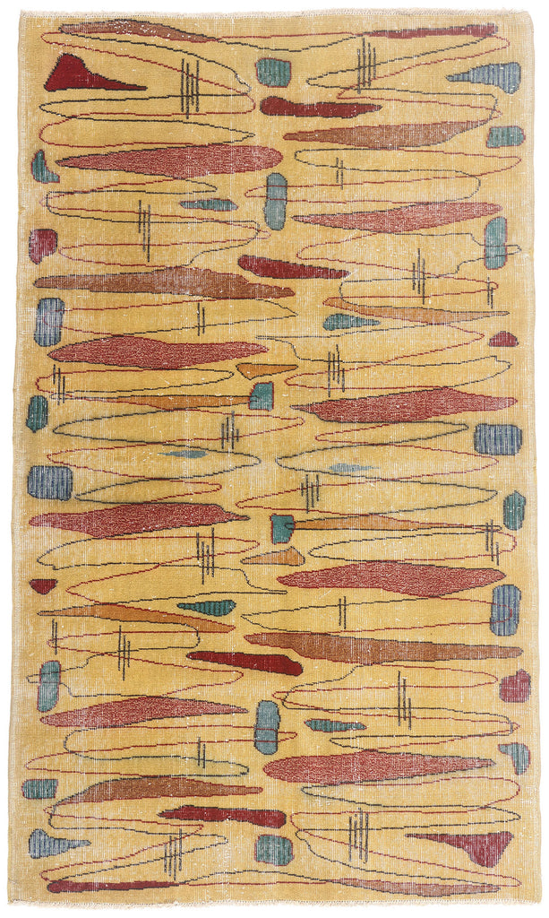 4 x 7 - Yellow Vintage Turkish Sivas Rug - 54066