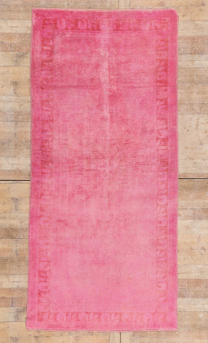 4 x 9 - Pink Vintage Turkish Overdyed Rug - 54067