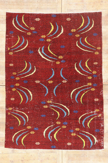 6 x 8 - Red Vintage Turkish Sivas Rug - 54068