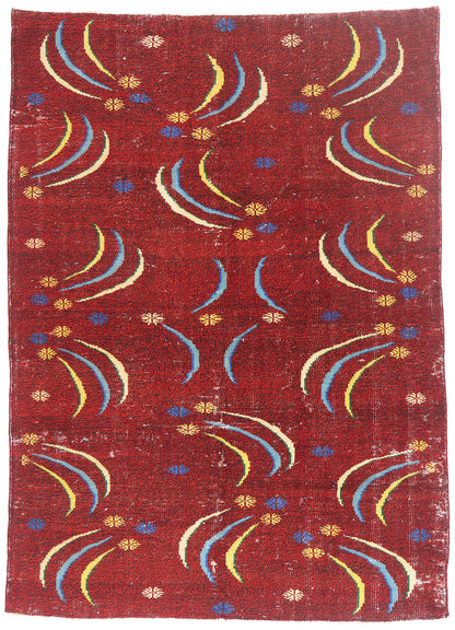 6 x 8 - Red Vintage Turkish Sivas Rug - 54068