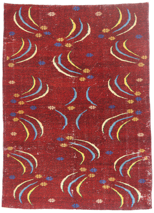 6 x 8 - Red Vintage Turkish Sivas Rug - 54068