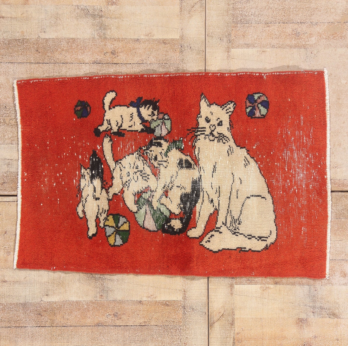 3 x 4 - Red Vintage Turkish Sivas Rug - 54069