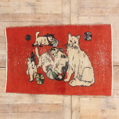 3 x 4 - Red Vintage Turkish Sivas Rug - 54069