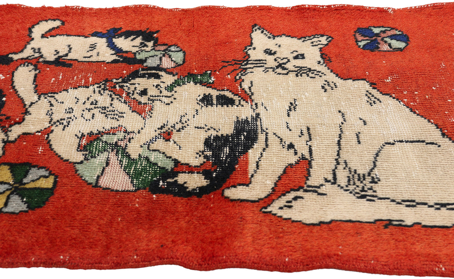 3 x 4 - Red Vintage Turkish Sivas Rug - 54069