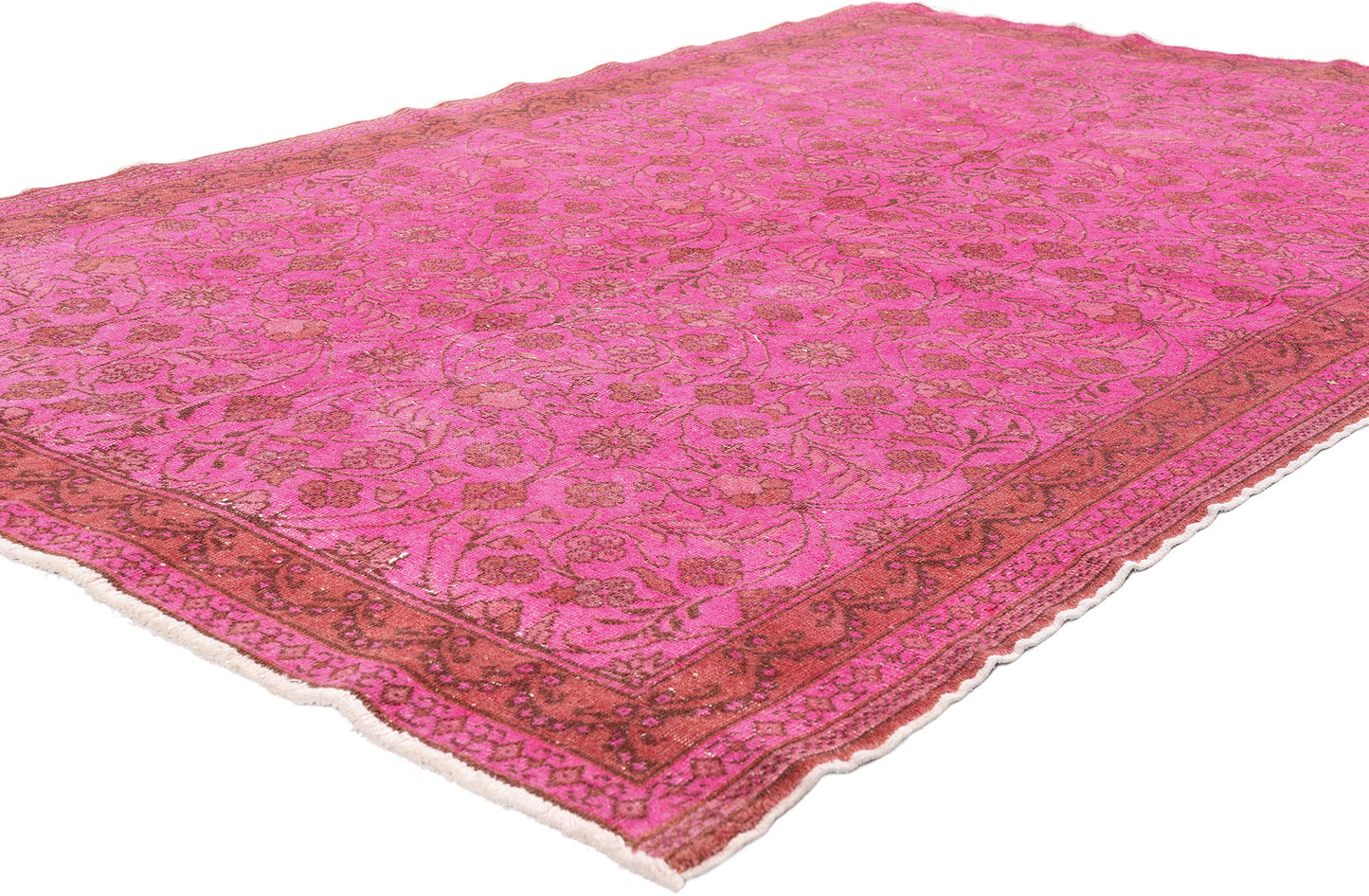 5 x 7 - Pink Vintage Turkish Overdyed Sivas Rug - 54070