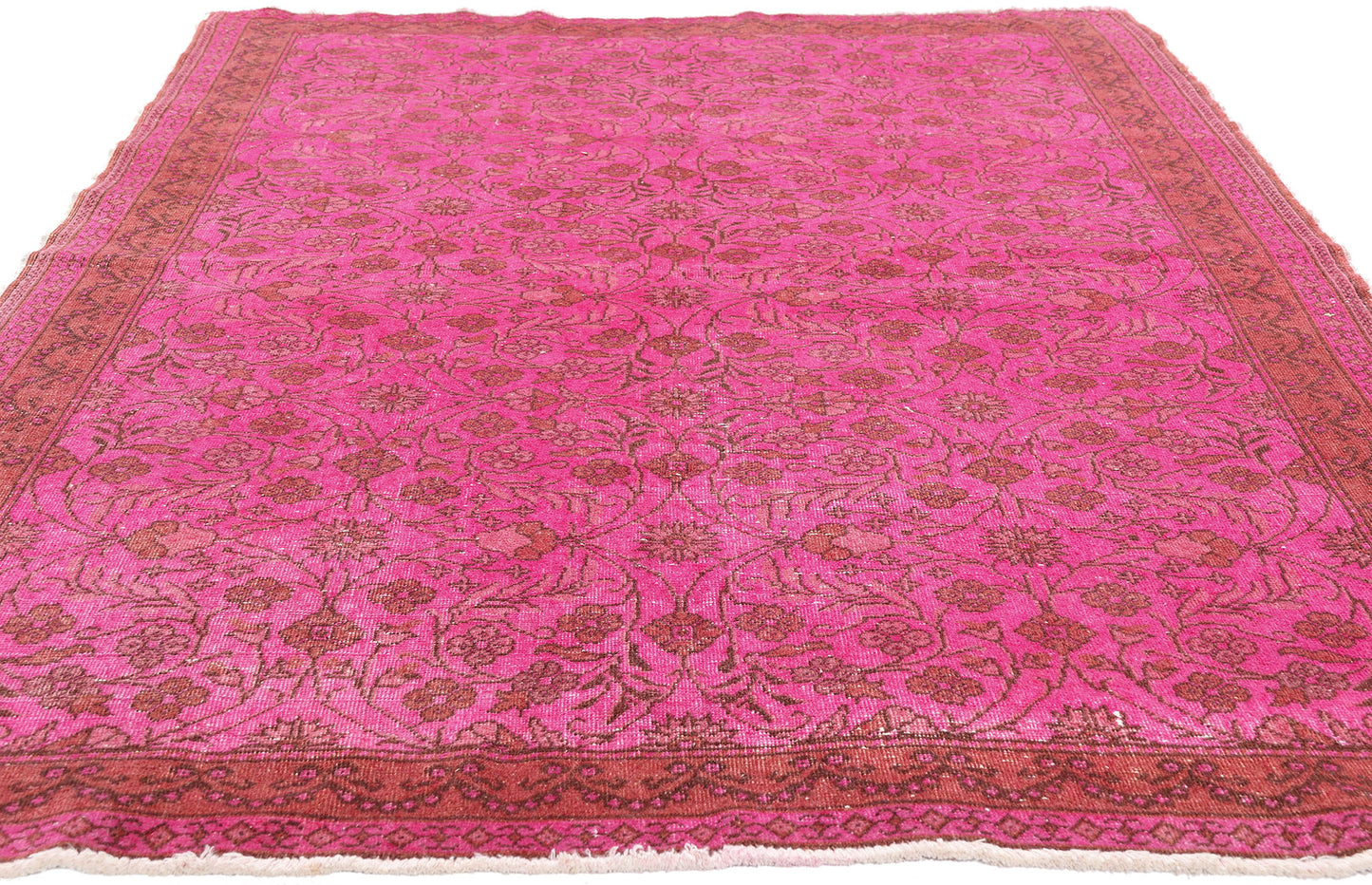 5 x 7 - Pink Vintage Turkish Overdyed Sivas Rug - 54070