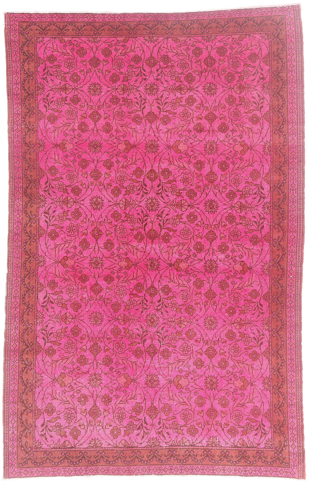 5 x 7 - Pink Vintage Turkish Overdyed Sivas Rug - 54070