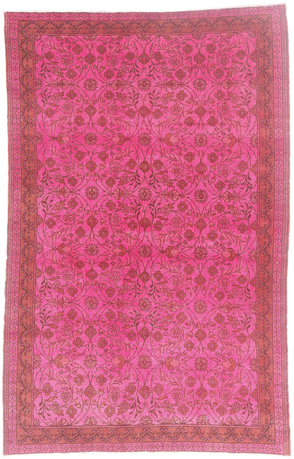 5 x 7 - Pink Vintage Turkish Overdyed Sivas Rug - 54070