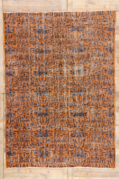 7 x 10 - Orange Vintage Turkish Sivas Rug - 54071