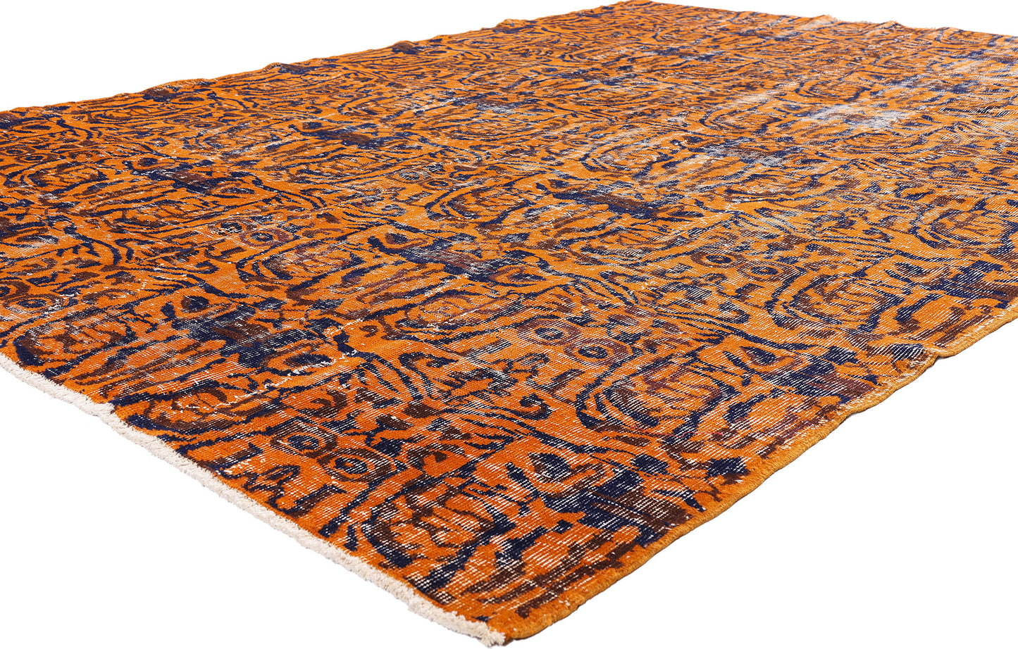 7 x 10 - Orange Vintage Turkish Sivas Rug - 54071
