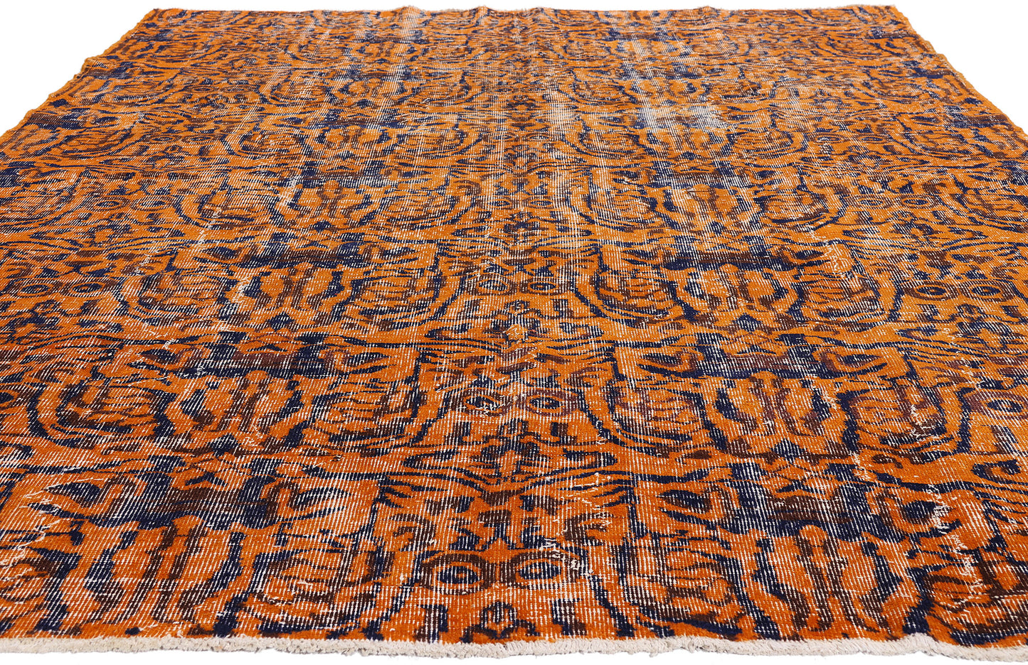 7 x 10 - Orange Vintage Turkish Sivas Rug - 54071