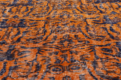 7 x 10 - Orange Vintage Turkish Sivas Rug - 54071