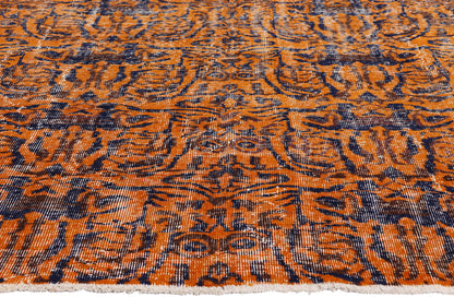 7 x 10 - Orange Vintage Turkish Sivas Rug - 54071