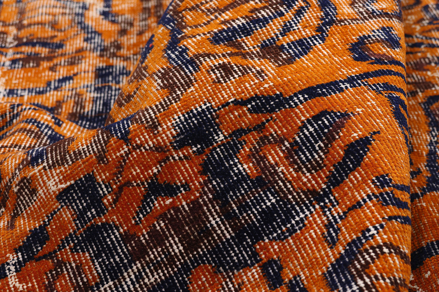 7 x 10 - Orange Vintage Turkish Sivas Rug - 54071