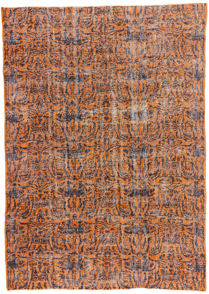7 x 10 - Orange Vintage Turkish Sivas Rug - 54071