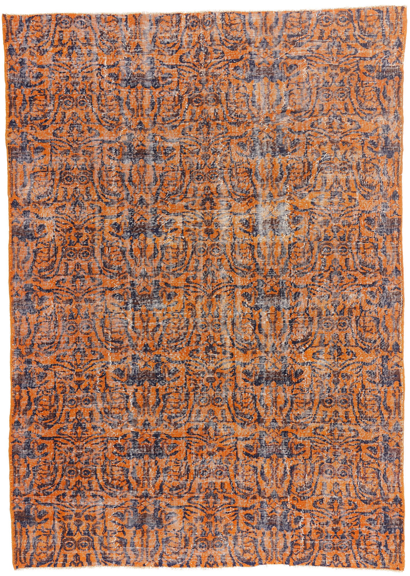 7 x 10 - Orange Vintage Turkish Sivas Rug - 54071