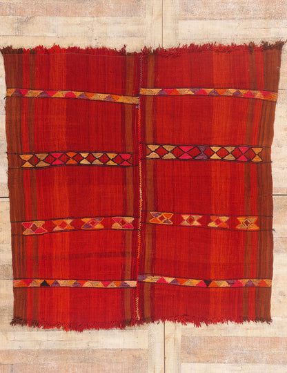 6 x 6 - Red Vintage Turkish Kilim Rug - 54072