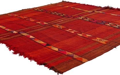 6 x 6 - Red Vintage Turkish Kilim Rug - 54072
