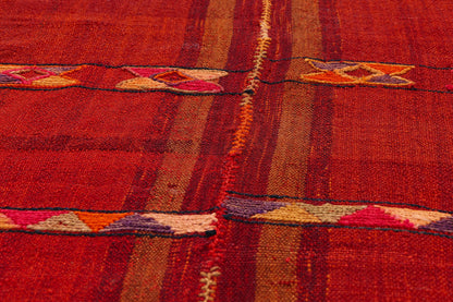 6 x 6 - Red Vintage Turkish Kilim Rug - 54072