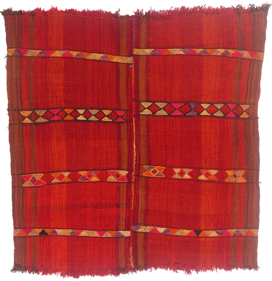 6 x 6 - Red Vintage Turkish Kilim Rug - 54072