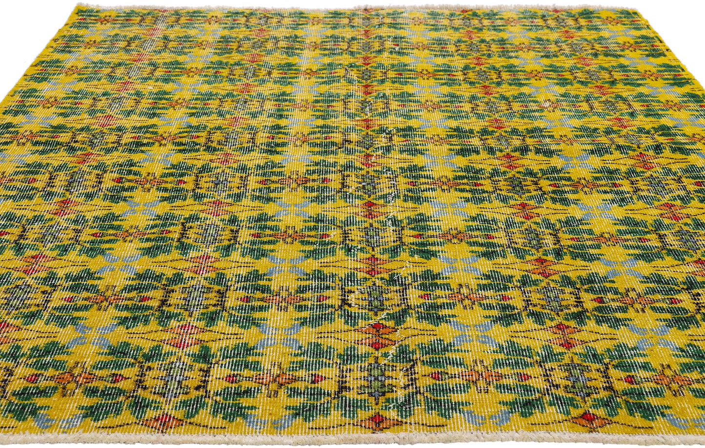 5 x 6 - Yellow Vintage Turkish Sivas Rug - 54073