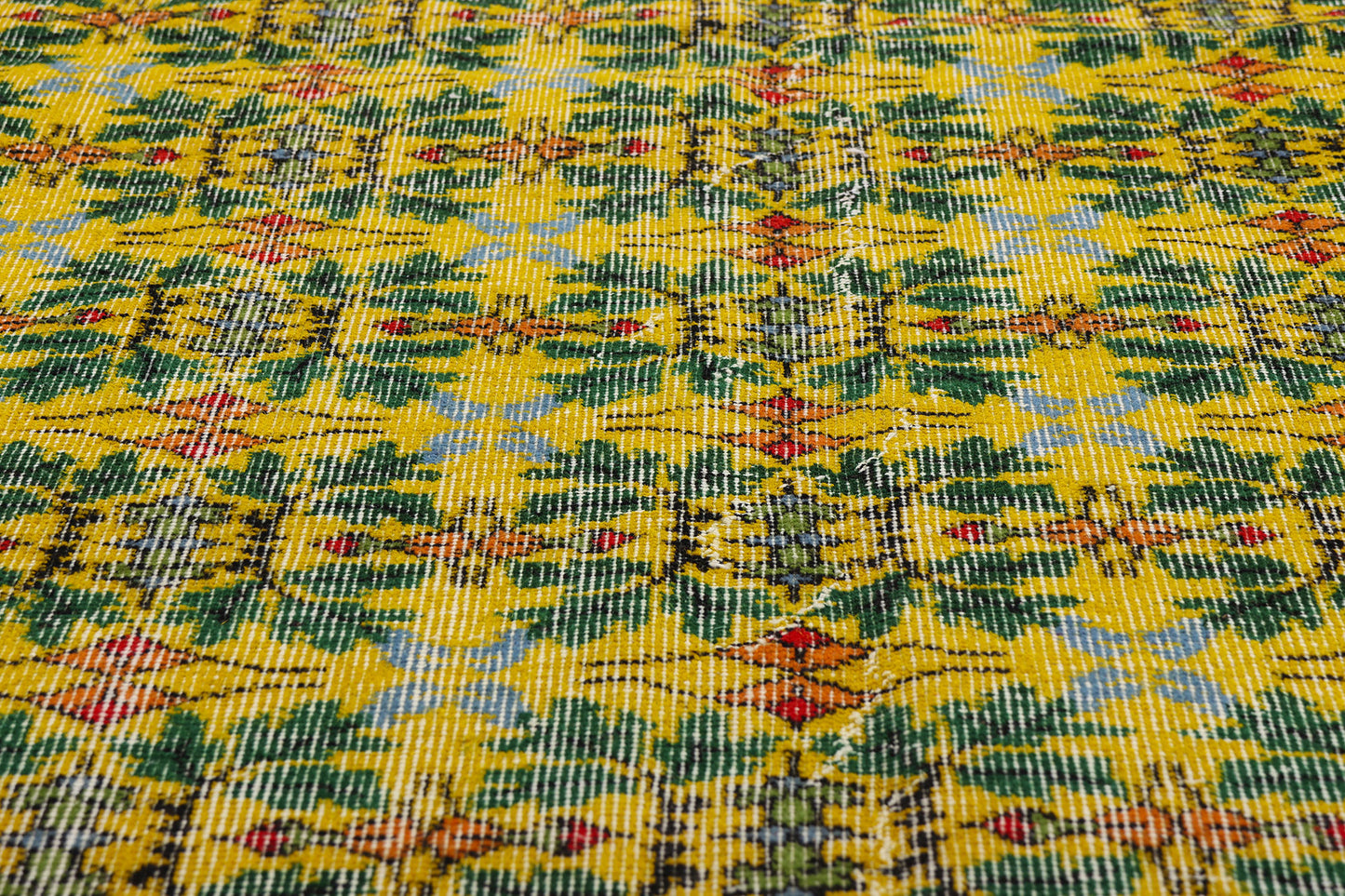 5 x 6 - Yellow Vintage Turkish Sivas Rug - 54073