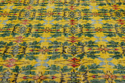 5 x 6 - Yellow Vintage Turkish Sivas Rug - 54073