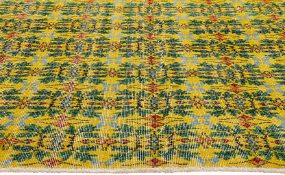 5 x 6 - Yellow Vintage Turkish Sivas Rug - 54073