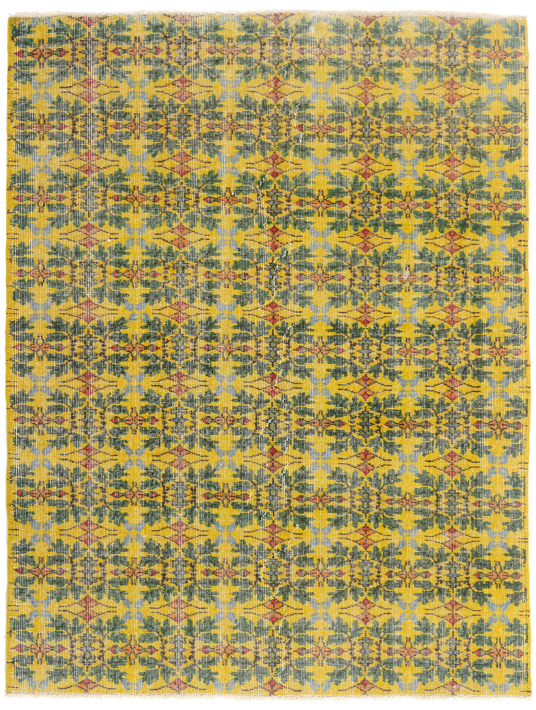 5 x 6 - Yellow Vintage Turkish Sivas Rug - 54073